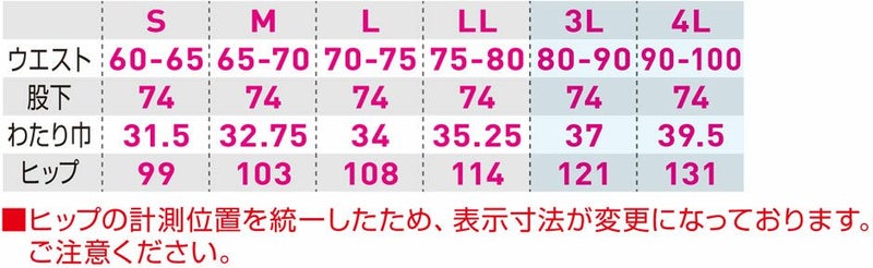 サイズ表