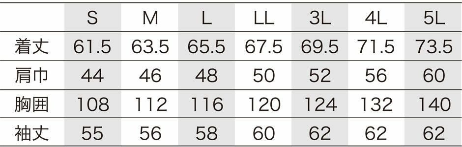 サイズ表
