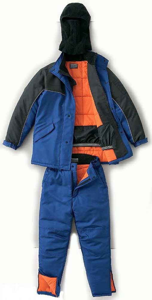 SANS-BO8001<br> 【マイナス40度対応！】冷凍庫専用の防寒コート<br> SANS-ST8006（BO8006）<br> 【マイナス40度対応！】冷凍庫専用の防寒ズボン<br> ブルー