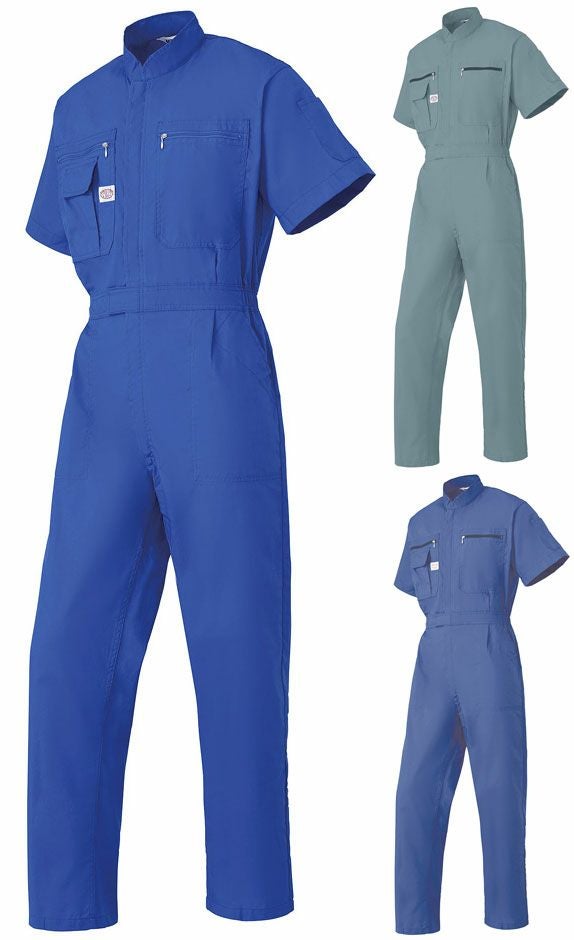 【抗菌・防臭】ストレッチ半袖つなぎ服 