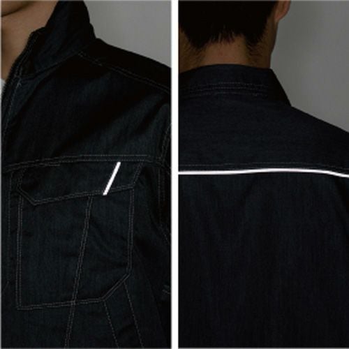 左胸と背中に反射パイピング