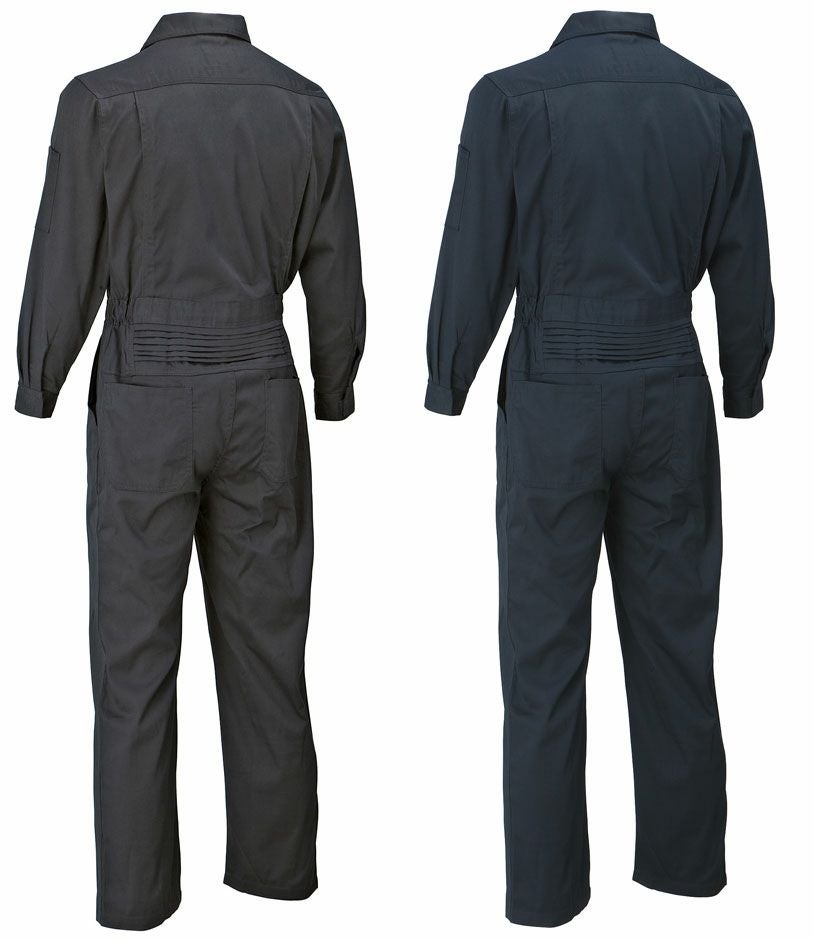 えり付き】作業用長袖つなぎ服 ［KURO-49112-2］│名入れロゴ・ネーム