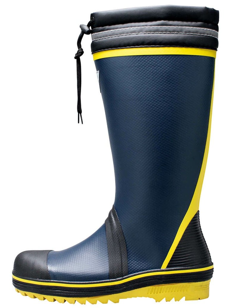 【軽量化！】安全ゴム長靴（先芯入り)ネイビー（紺色）＃10