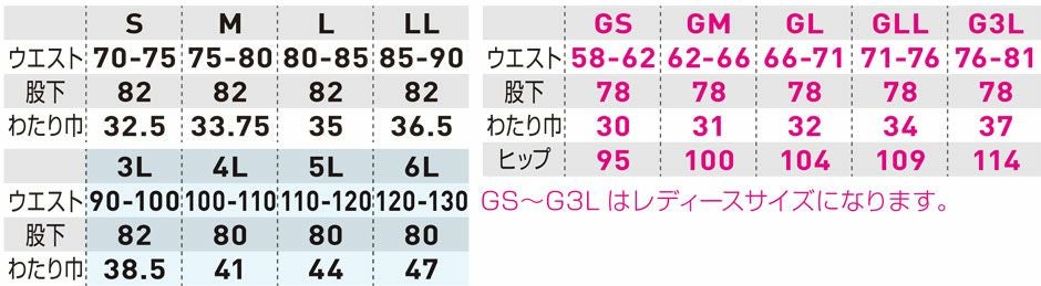 サイズ表