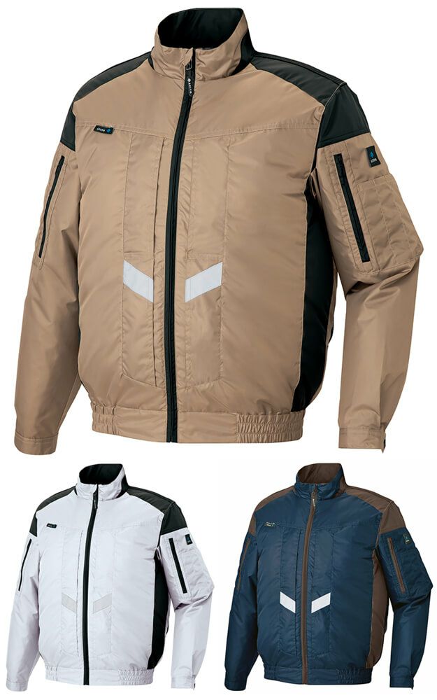 頭まで風が通る！】空調服(R) 長袖ブルゾン（反射材付き）［AZ50299