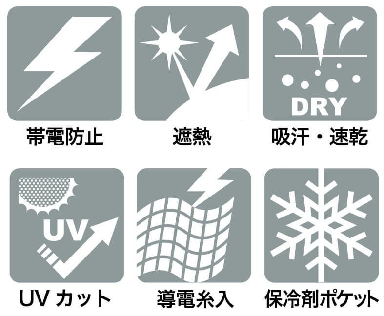 帯電防止の生地
