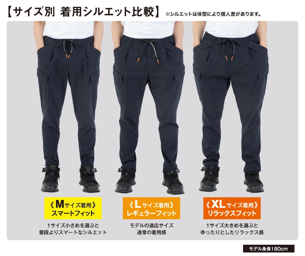 着用シルエット比較：正面