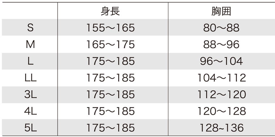 サイズ表