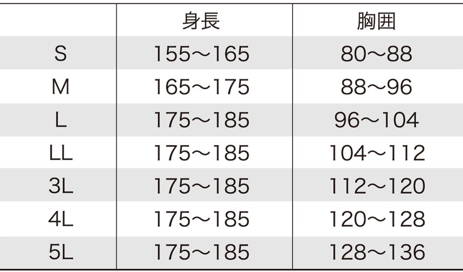 サイズ表