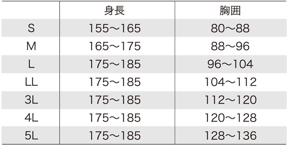 サイズ表
