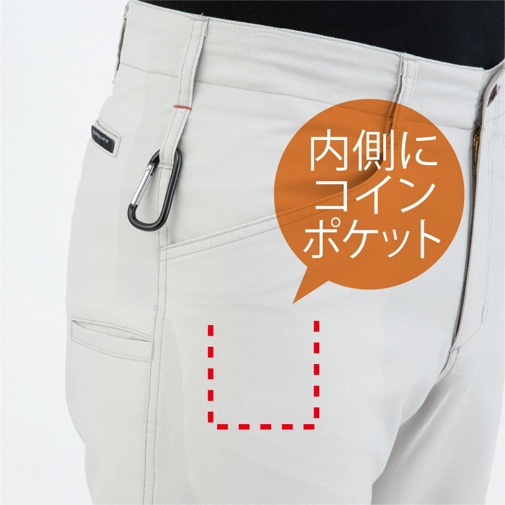 両脇カラビナループ付（カラビナはイメージです）<br>両脇コインポケット付