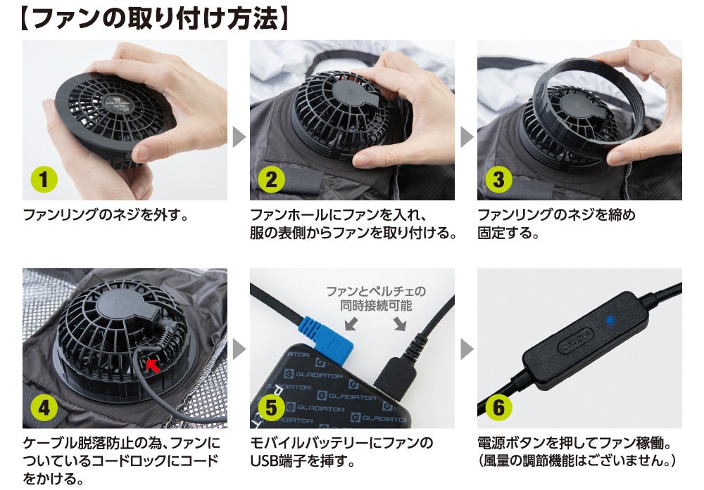 ファンの取り付け方法