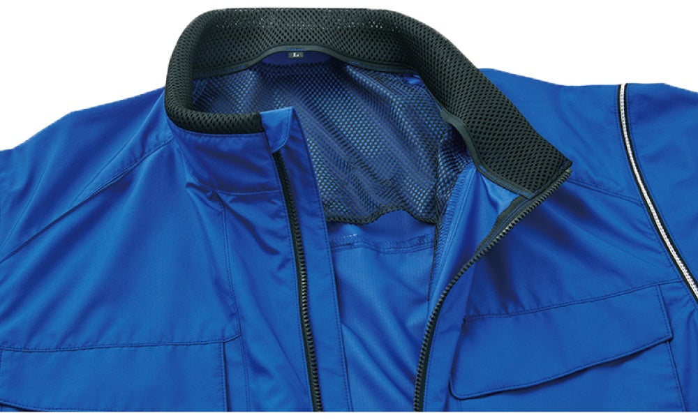 CLEAN MELL®消臭メッシュ<br>襟はクリーンメル®メッシュ仕様で首元が快適です。